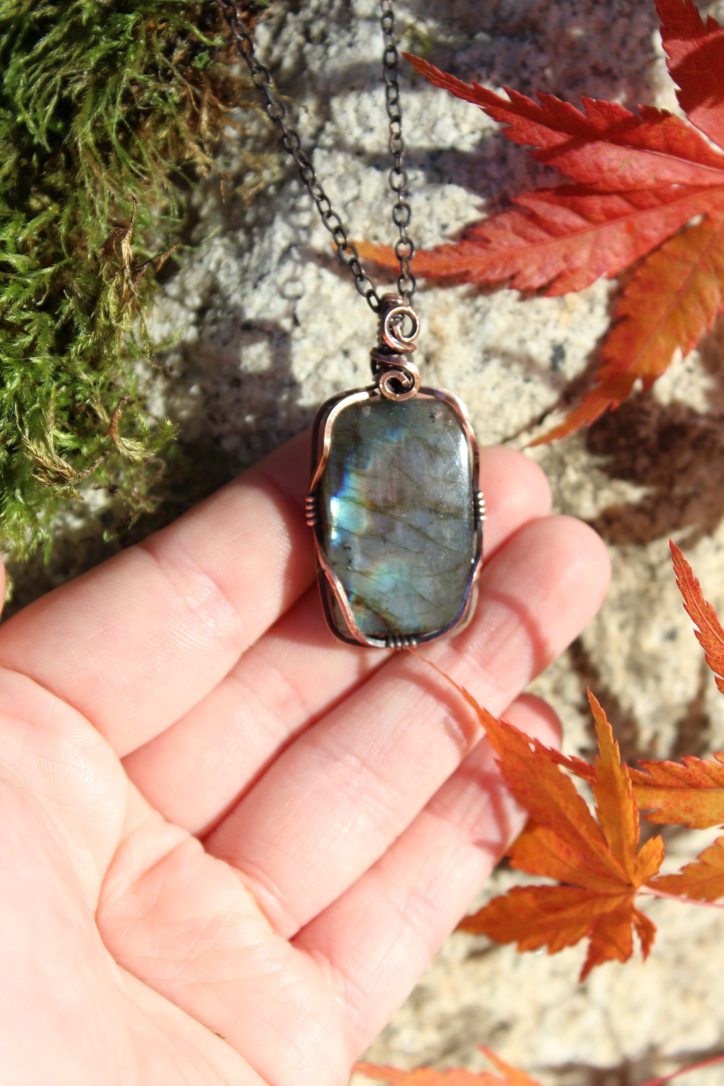 Square Labradorite Pendant Necklace