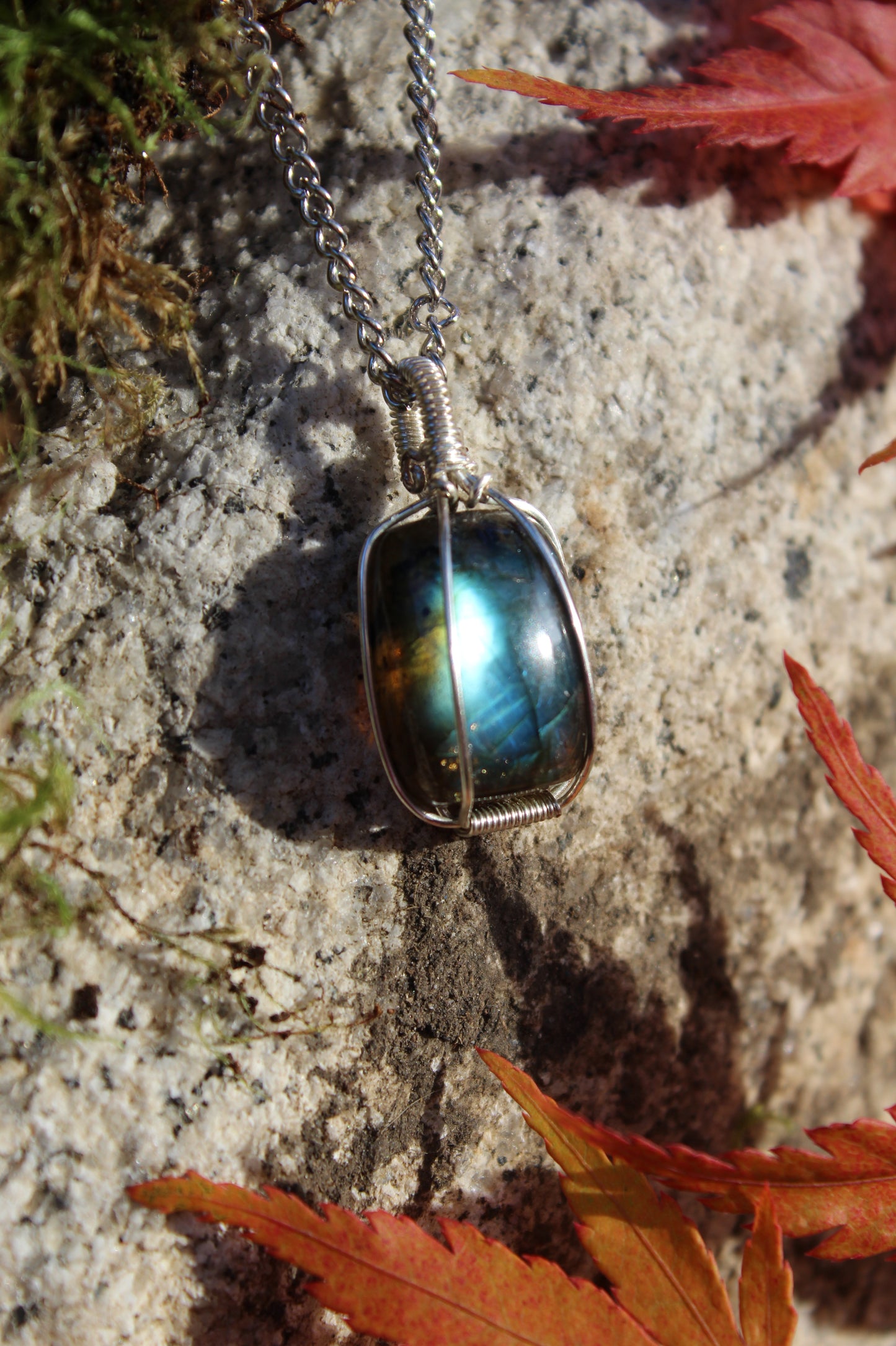 Little Square Labradorite Pendant