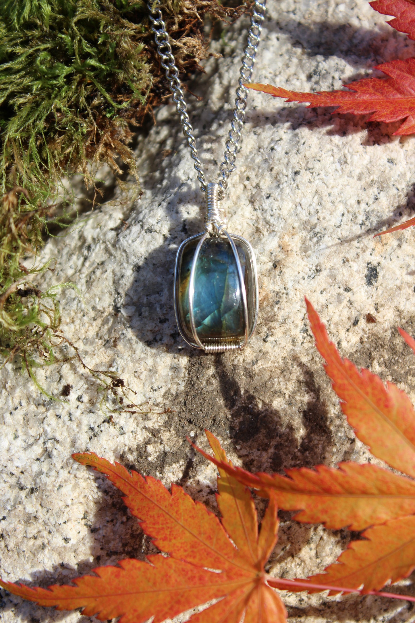 Little Square Labradorite Pendant