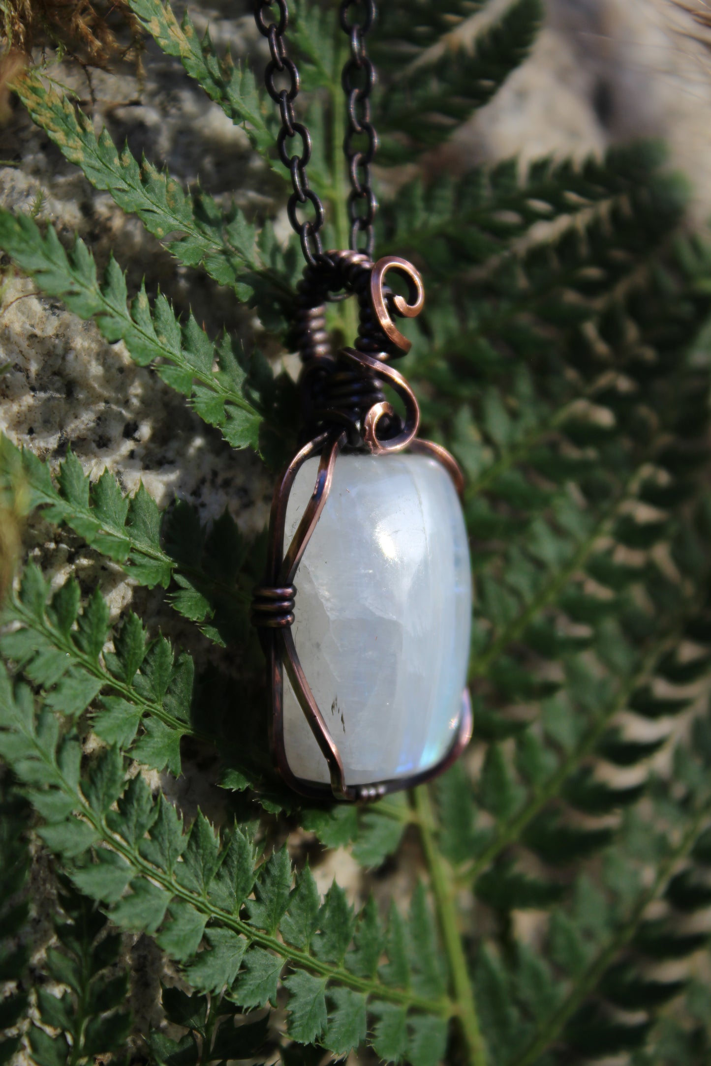 Square Moonstone Pendant Necklace