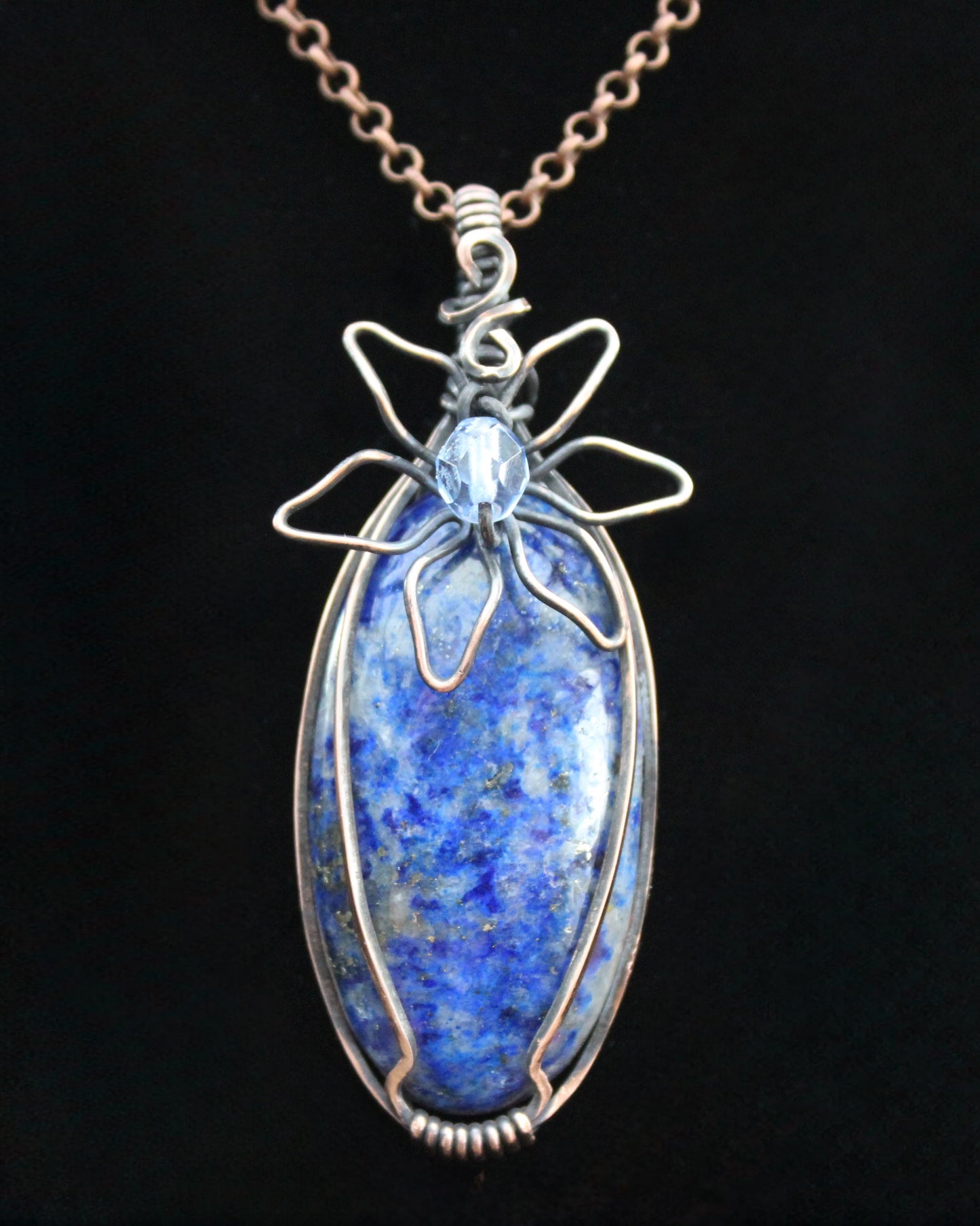 Blooming Lapis Latzuli Pendant Necklace