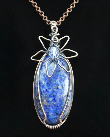 Blooming Lapis Latzuli Pendant Necklace