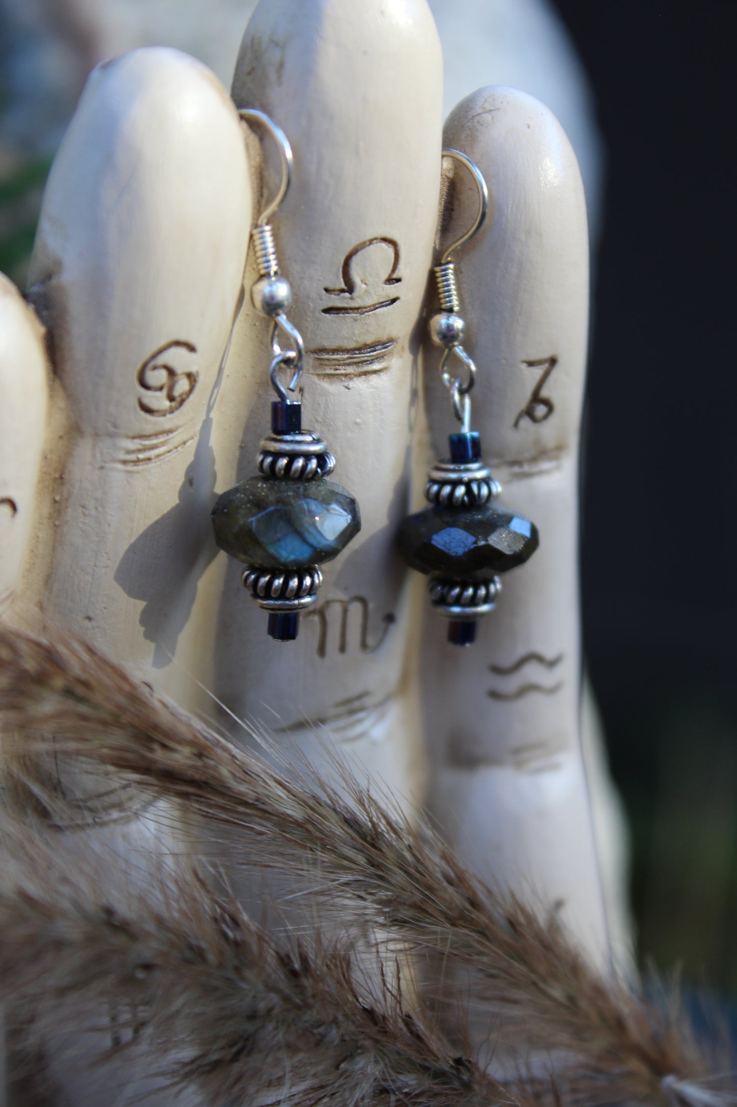 Blue Faceted Labradorite Earrings
