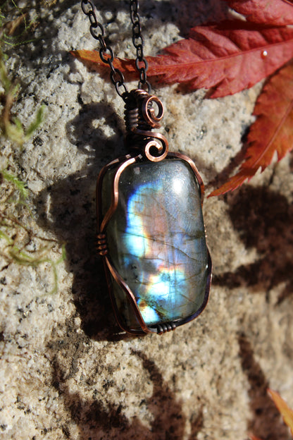 Square Labradorite Pendant Necklace