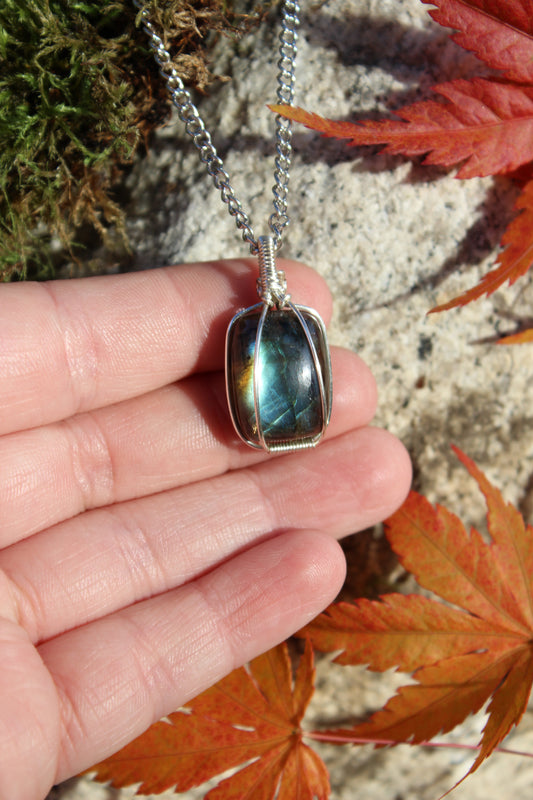 Little Square Labradorite Pendant